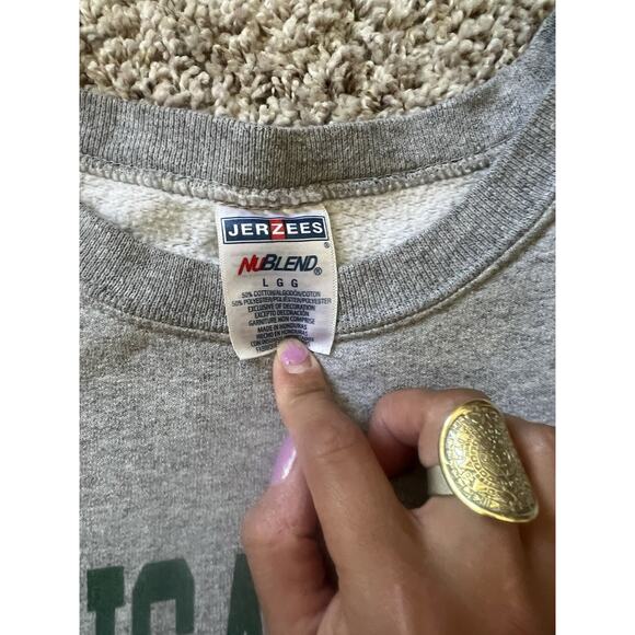 Vintage MSU Sweater Women's Size Large Gray Crew Neck Spartans Michigan State - Picture 3 of 5